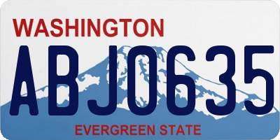 WA license plate ABJ0635