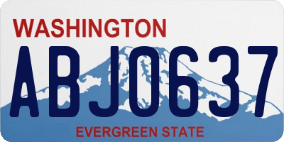 WA license plate ABJ0637
