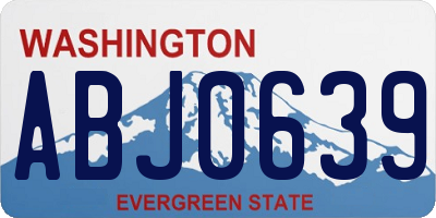 WA license plate ABJ0639