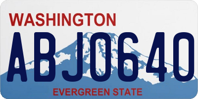 WA license plate ABJ0640