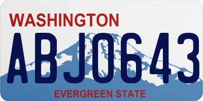WA license plate ABJ0643