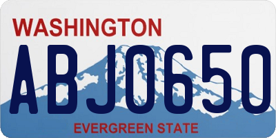 WA license plate ABJ0650