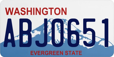 WA license plate ABJ0651