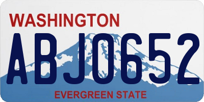 WA license plate ABJ0652