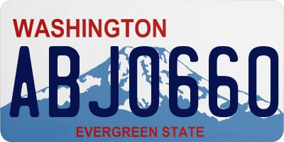 WA license plate ABJ0660