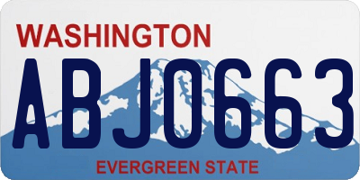 WA license plate ABJ0663