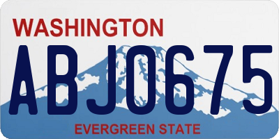 WA license plate ABJ0675