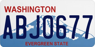 WA license plate ABJ0677