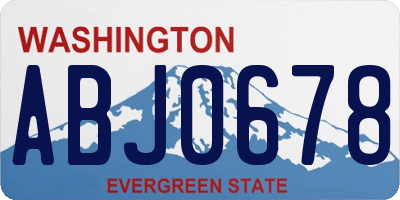 WA license plate ABJ0678