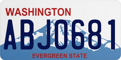 WA license plate ABJ0681
