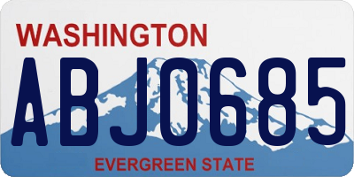 WA license plate ABJ0685