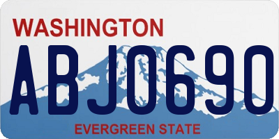 WA license plate ABJ0690
