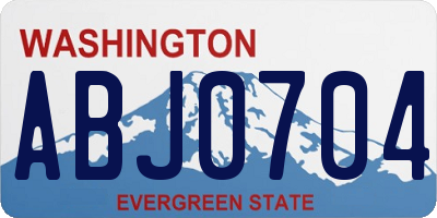 WA license plate ABJ0704