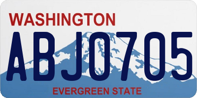 WA license plate ABJ0705