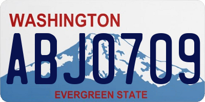 WA license plate ABJ0709