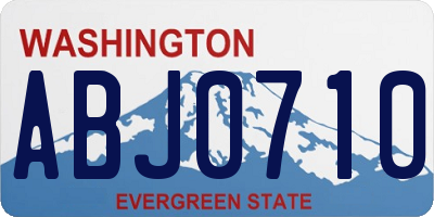 WA license plate ABJ0710