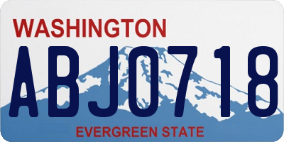 WA license plate ABJ0718