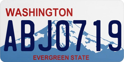 WA license plate ABJ0719