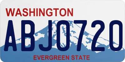 WA license plate ABJ0720