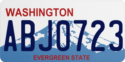 WA license plate ABJ0723