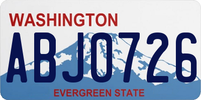 WA license plate ABJ0726