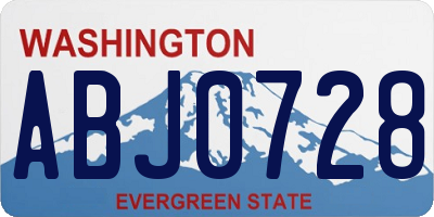 WA license plate ABJ0728