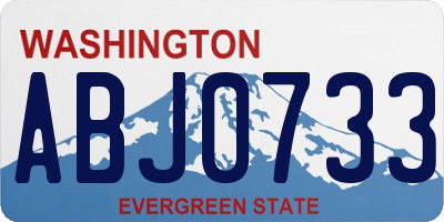 WA license plate ABJ0733