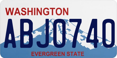 WA license plate ABJ0740