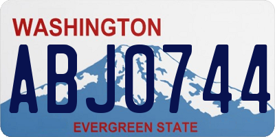 WA license plate ABJ0744