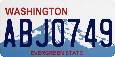 WA license plate ABJ0749