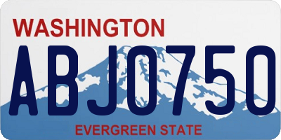 WA license plate ABJ0750