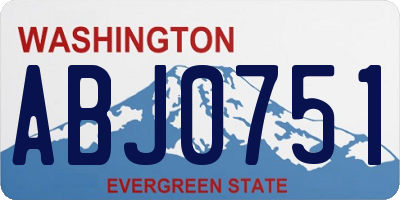 WA license plate ABJ0751