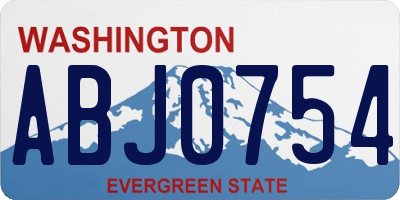 WA license plate ABJ0754