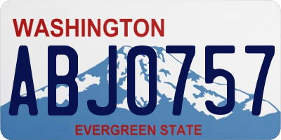 WA license plate ABJ0757