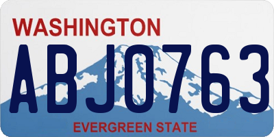 WA license plate ABJ0763