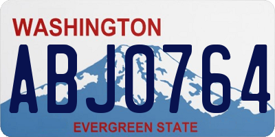 WA license plate ABJ0764