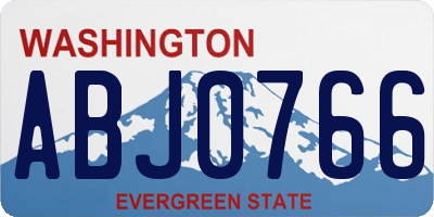 WA license plate ABJ0766