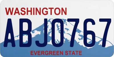 WA license plate ABJ0767