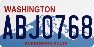 WA license plate ABJ0768