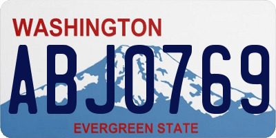 WA license plate ABJ0769