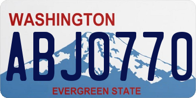 WA license plate ABJ0770