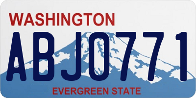 WA license plate ABJ0771