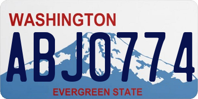 WA license plate ABJ0774