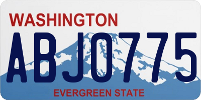 WA license plate ABJ0775
