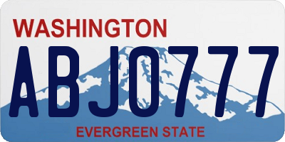 WA license plate ABJ0777