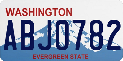 WA license plate ABJ0782