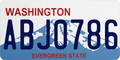 WA license plate ABJ0786