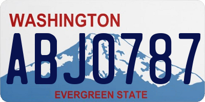 WA license plate ABJ0787