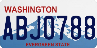 WA license plate ABJ0788
