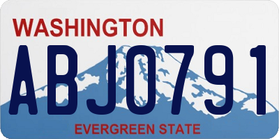 WA license plate ABJ0791